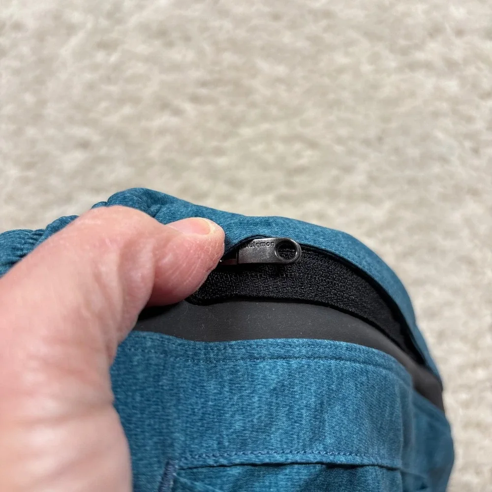 Lululemon Mens Athletic Shorts‎ Teal Blue Zipper Pockets Drawstring Size M
